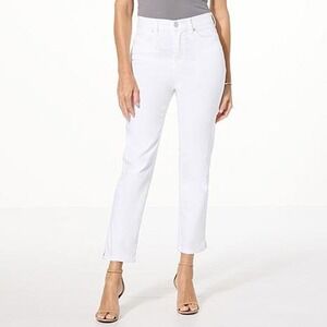 DG2 Diane Gilman Coolmax Stretch Denim Essential Crop jeans - White - 20W Tall
